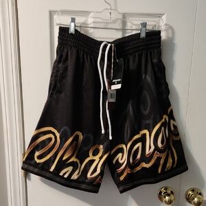 Mitchell & Ness Shorts - Black and Gold Athletic Shorts